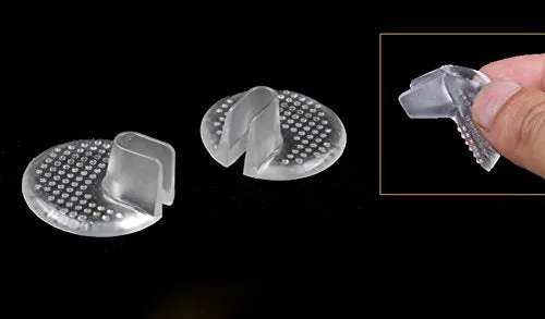 3 Pairs Self-Adhesive Silicone Thong Sandal Toe Protectors,Transparent Flip-Flop Sandal Toe Guards Cushions ,for Foot Care Style B Universal