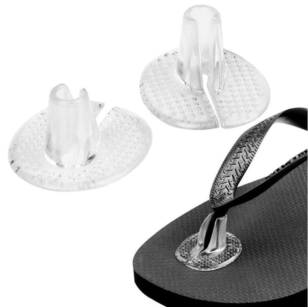 3 Pairs Self-Adhesive Silicone Thong Sandal Toe Protectors,Transparent Flip-Flop Sandal Toe Guards Cushions ,for Foot Care Style B Universal