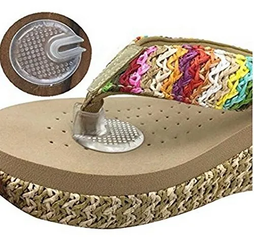 3 Pairs Self-Adhesive Silicone Thong Sandal Toe Protectors,Transparent Flip-Flop Sandal Toe Guards Cushions ,for Foot Care Style B Universal