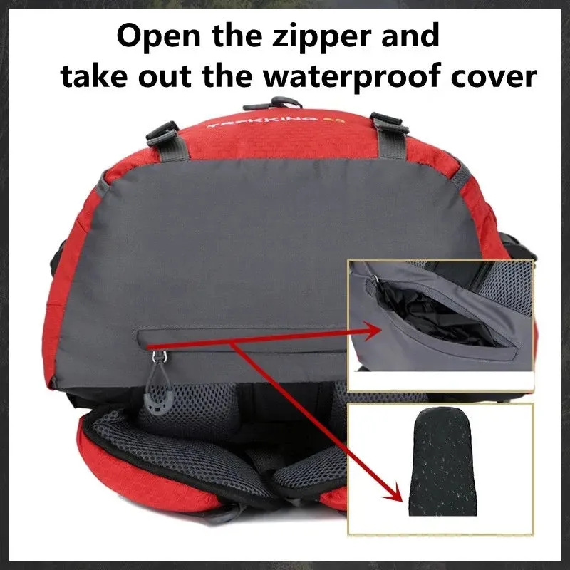 60L Outdoor Backpack Waterproof Lightweight - Hiking Camping Climbing