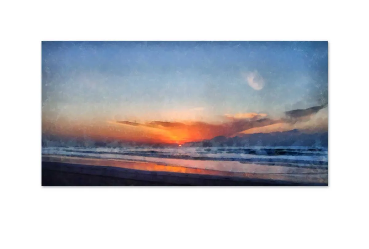 Beach Sunset Painting | Canvas Wall Art Print