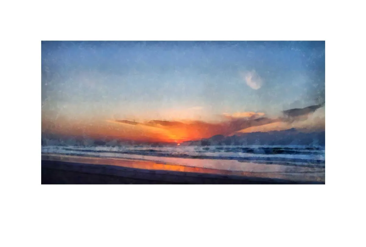 Beach Sunset Painting | Canvas Wall Art Print