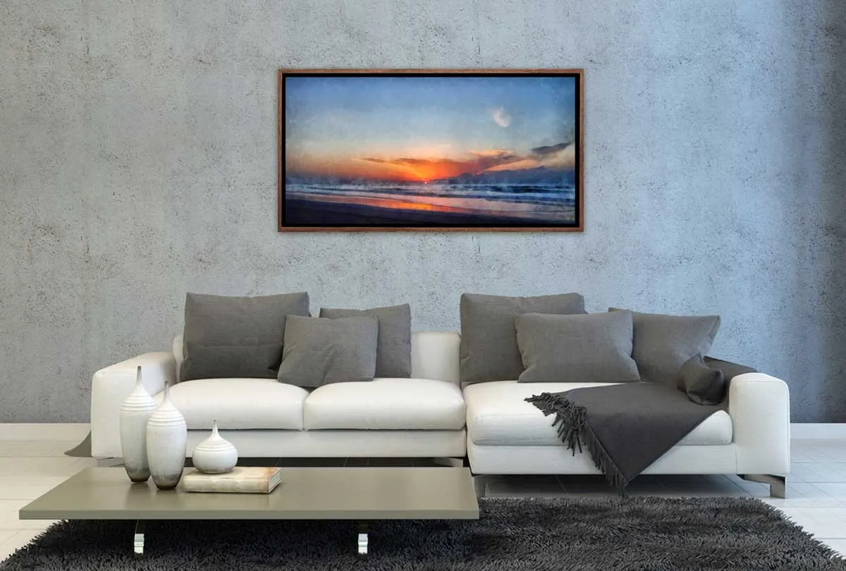 Beach Sunset Painting | Canvas Wall Art Print