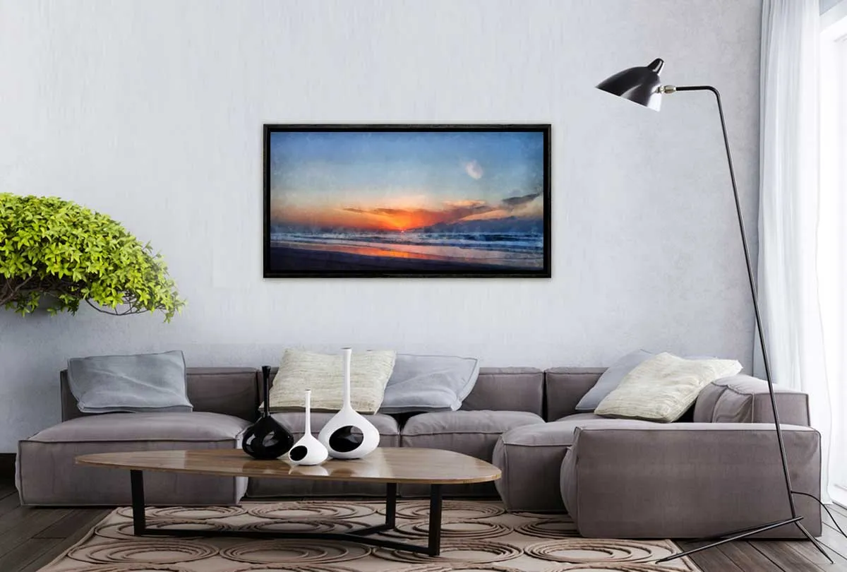 Beach Sunset Painting | Canvas Wall Art Print