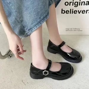 binfenxie  -  Japanese Platform Mary Janes Shoes Women Spring Autumn Buckle Designer Patent Leather Shoes Female Fashion Casual Pumps Ladies