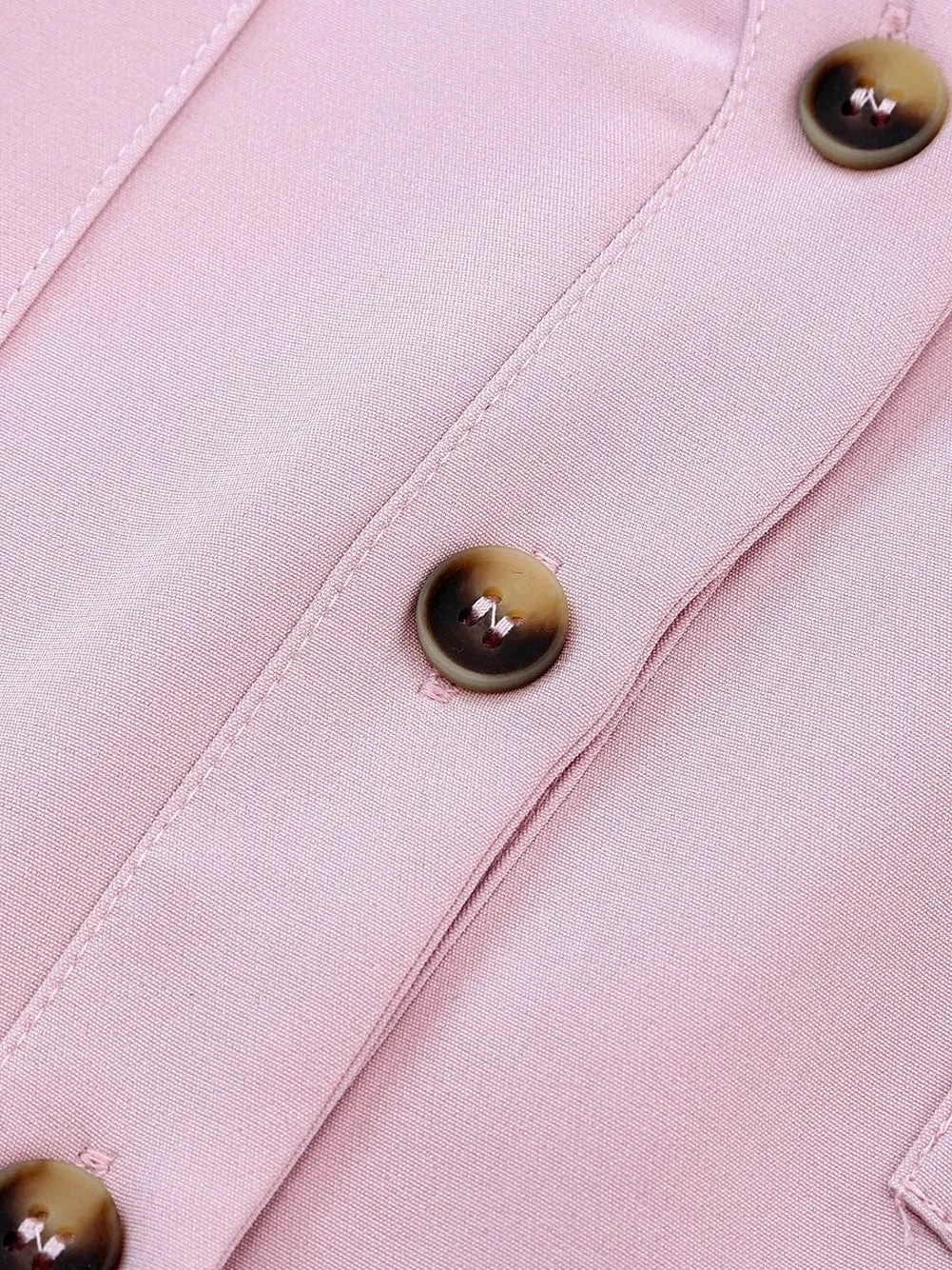 Blush Sleeveless Jumpsuit with Button-Up Front and Sash Tie