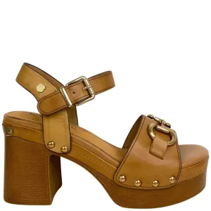 Carmela Tan Leather Platform Sandals