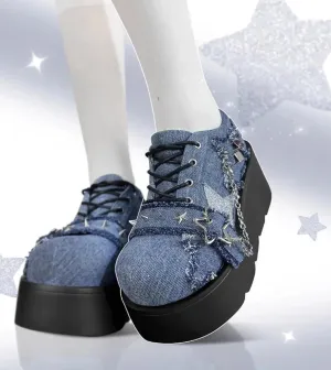 Denim Y2K Platform Mary Jane Shoes