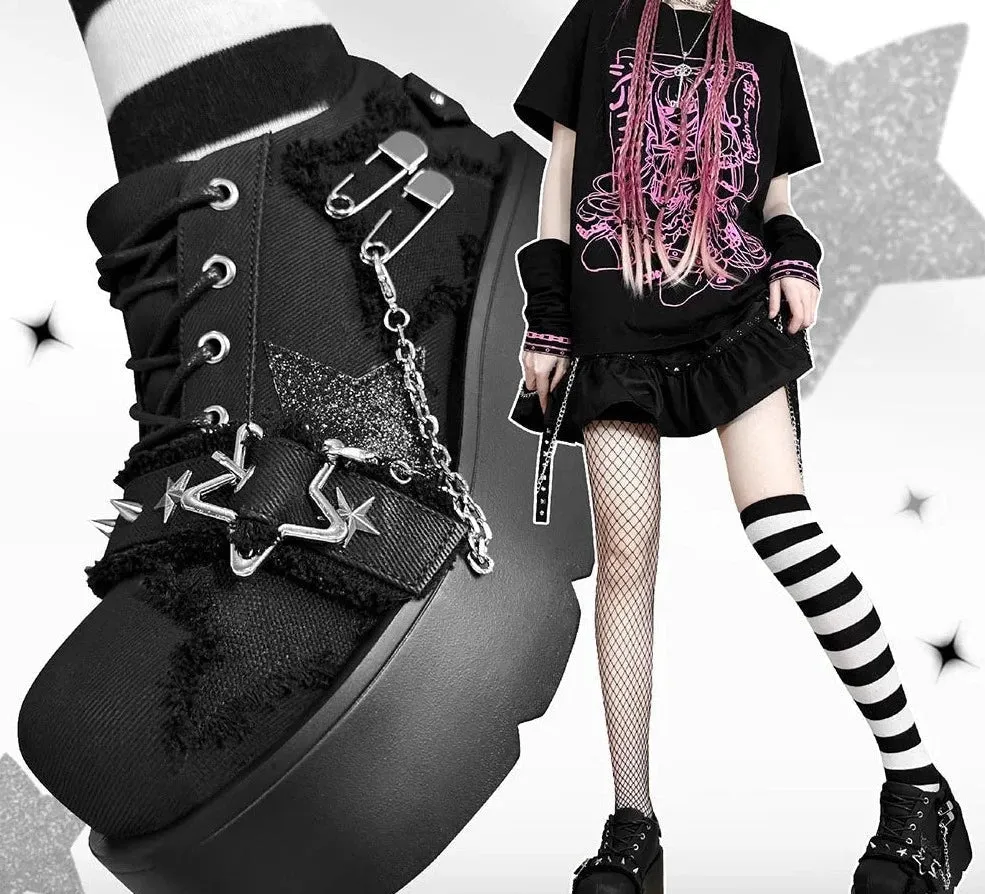 Denim Y2K Platform Mary Jane Shoes