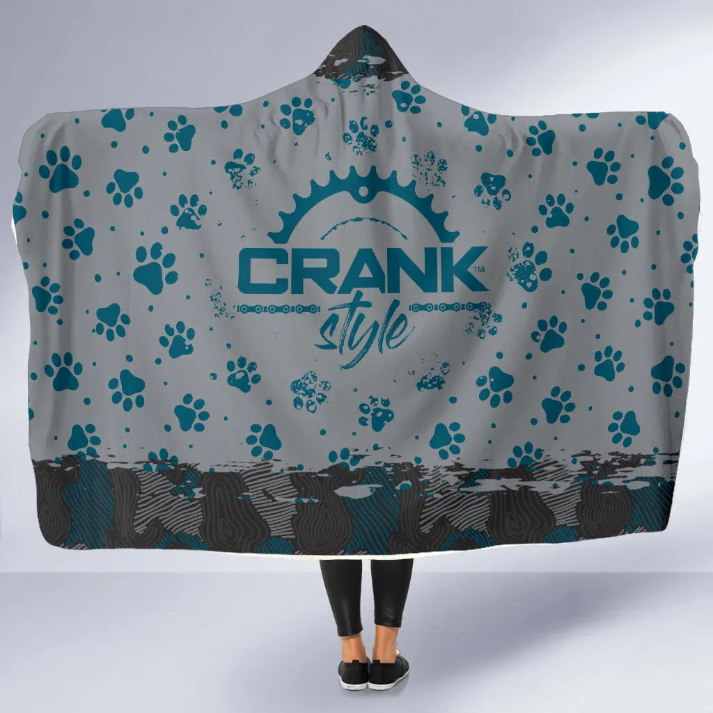 Doggie Paw Print and Camo Hooded Blanket