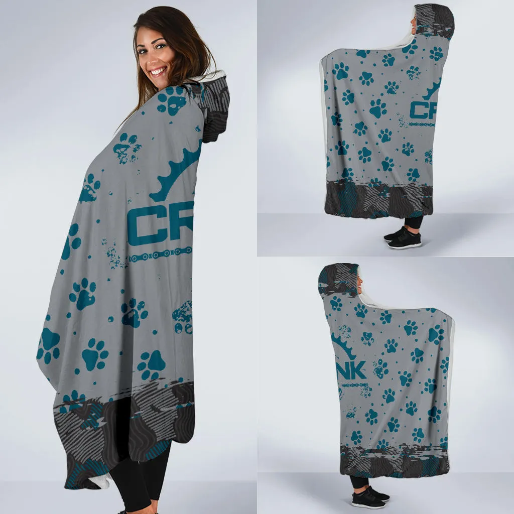 Doggie Paw Print and Camo Hooded Blanket