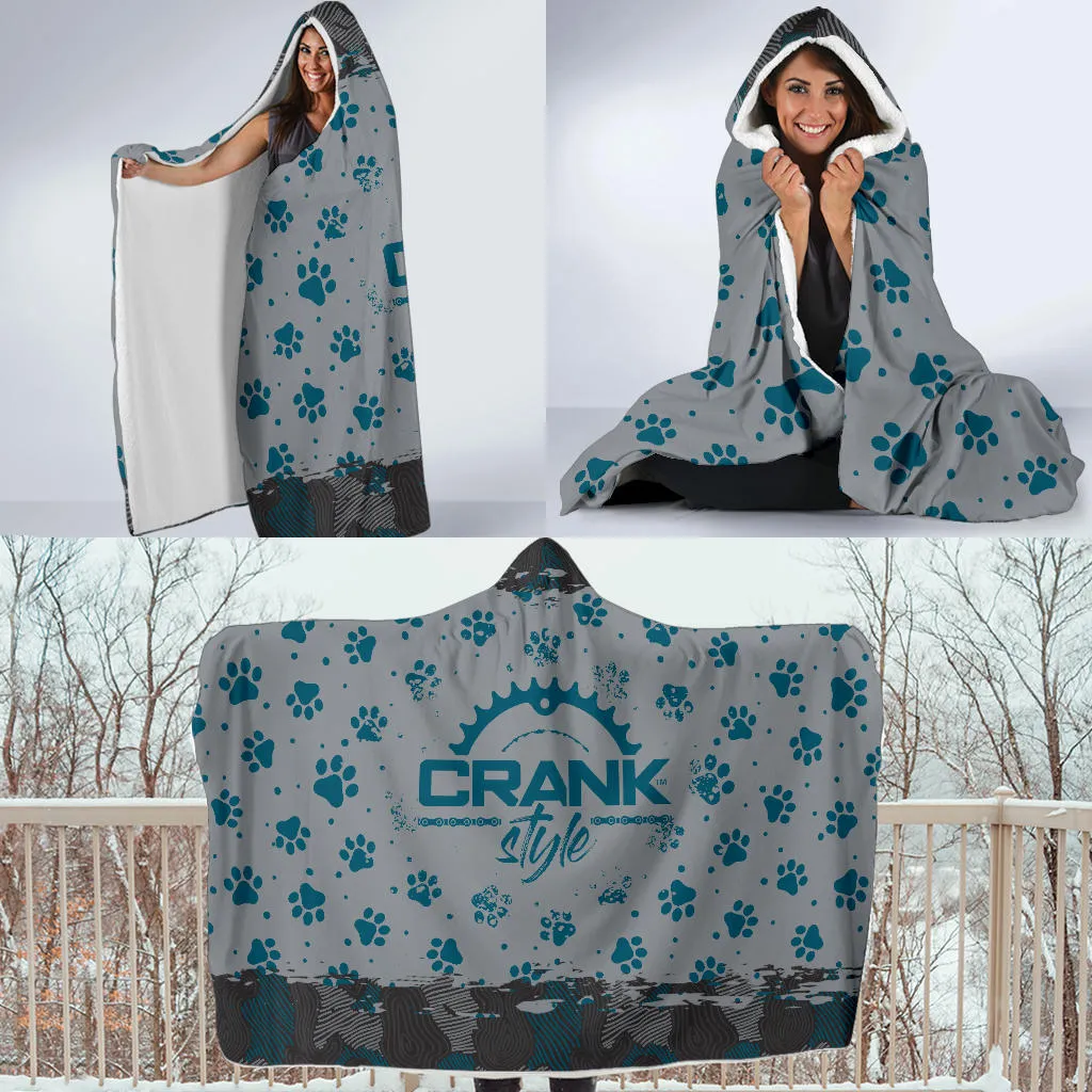 Doggie Paw Print and Camo Hooded Blanket