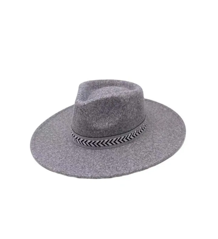 Fedora hats with white & black stripe