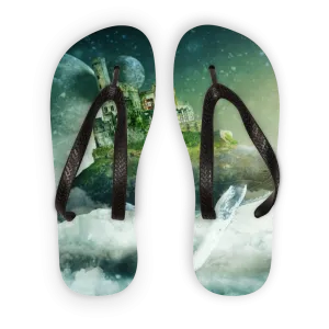 Flying Over The World Adult Flip Flops