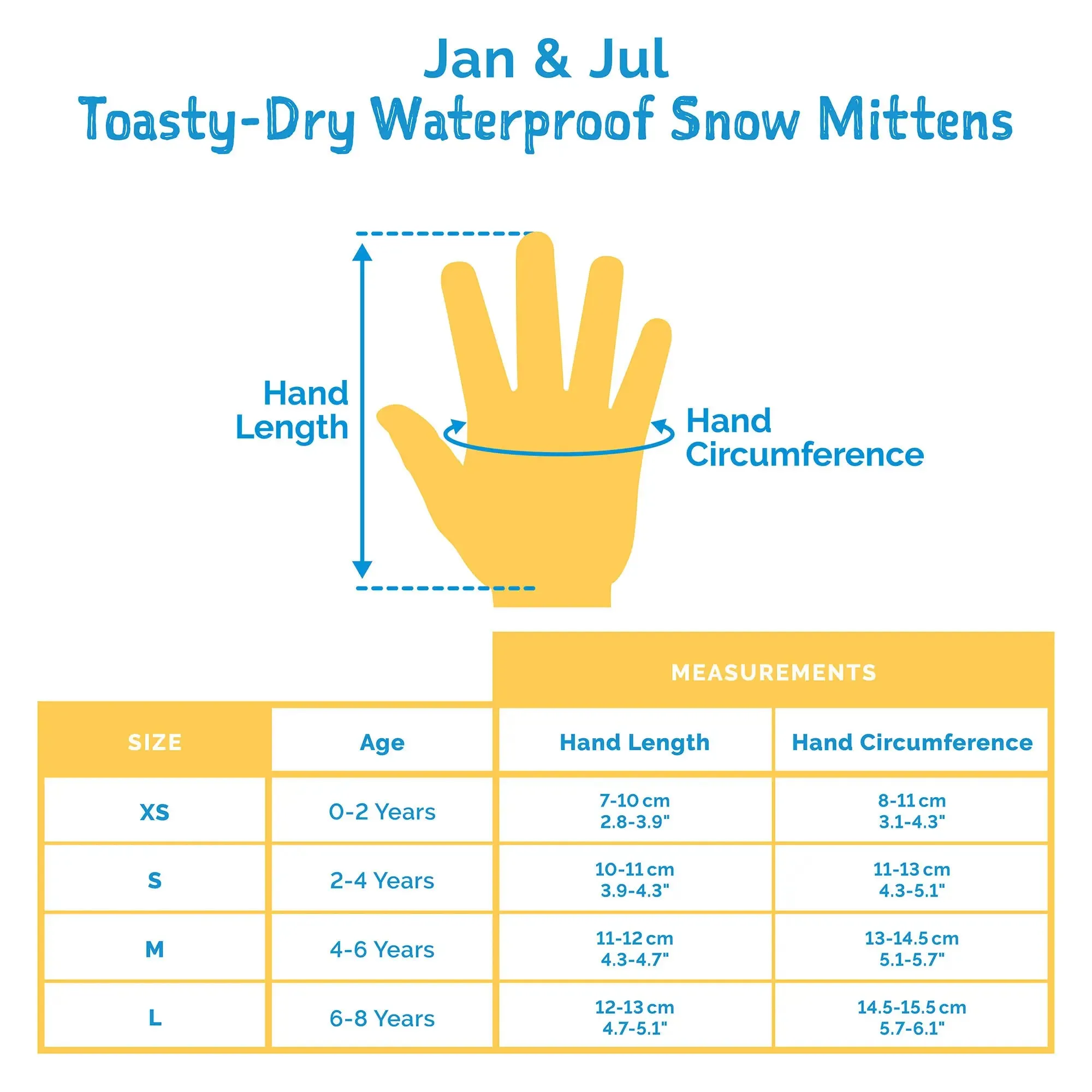 Jan & Jul Kids Toasty-Dry Waterproof Snow Mitten - Winter Sun