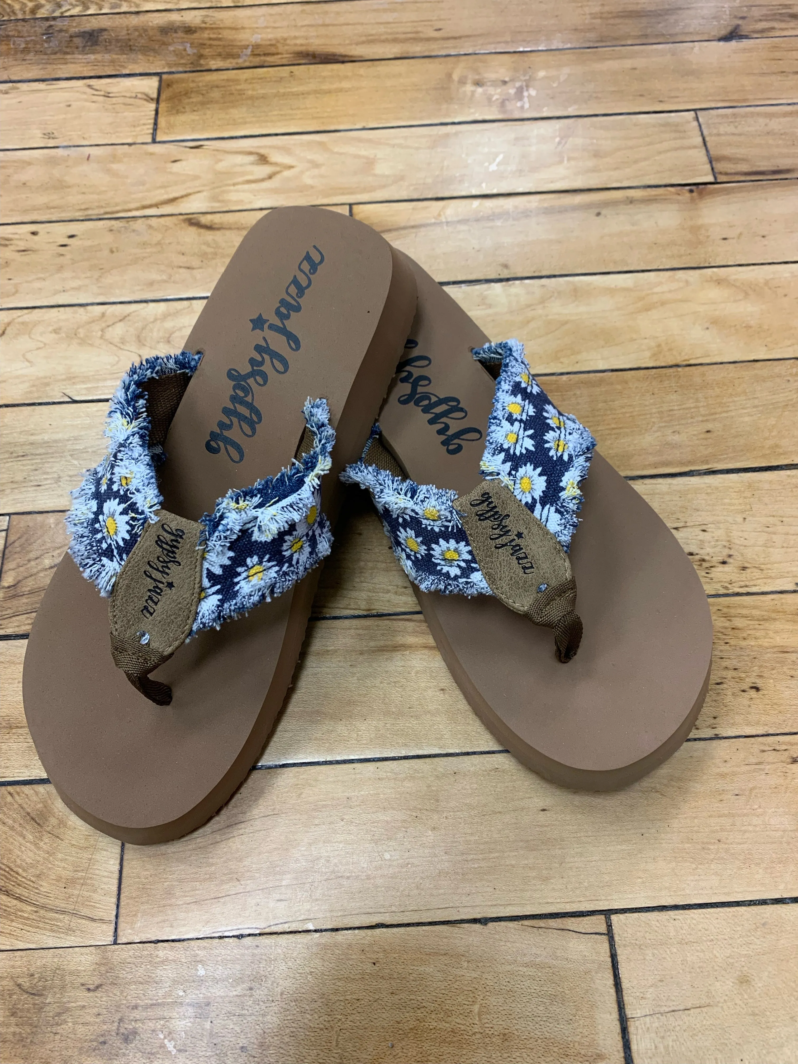 Jazzy Flip Flops - Navy Daisy