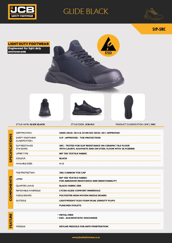 JCB Glide Black Carbon Toe Safety Shoe