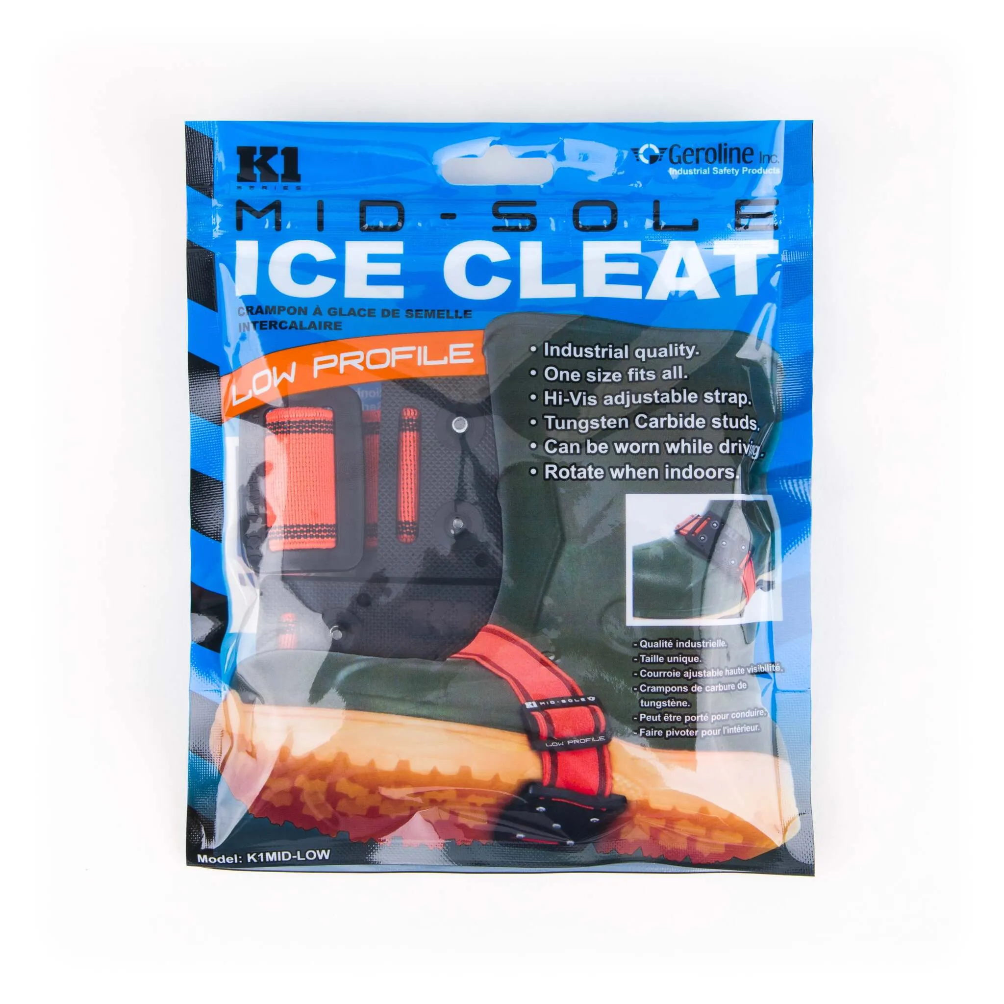 K1 Series Hi Vis Ice Cleat Mid-Sole Low Profile For Work Boots & Safety Shoes One Size