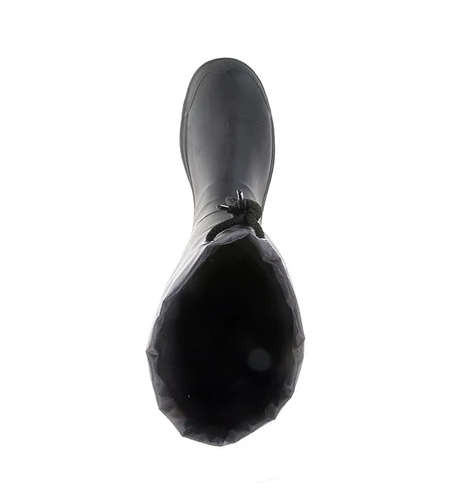 Kamik Forester Black/Charcoal Pull On Rounded Toe Lug Sole Mid-Calf Rubber Boots