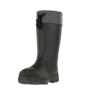 Kamik Forester Black/Charcoal Pull On Rounded Toe Lug Sole Mid-Calf Rubber Boots