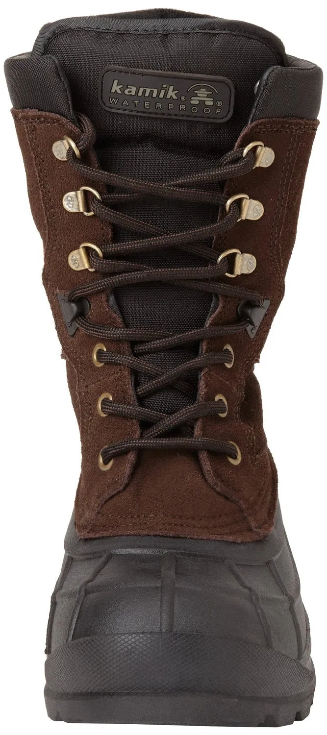 Kamik Men's Nationplus Snow Boot Dark Brown Lace Up Fur Lined Insulated Boots (8, Dark Brown)