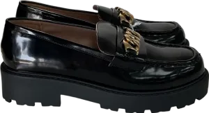 New Look Black Patent Leather-look Tassel Trim Loafers UK 7 EU 40 👠