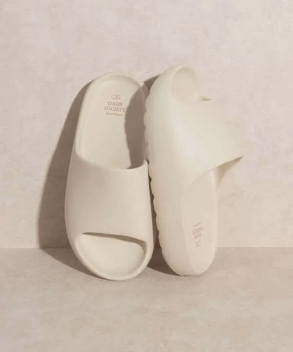 OASIS SOCIETY Wyatt - Nude Comfort Slides Pillow Slippers Sandals