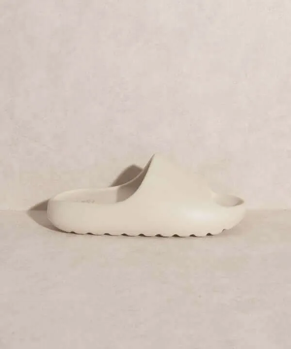 OASIS SOCIETY Wyatt - Nude Comfort Slides Pillow Slippers Sandals