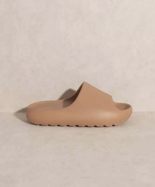 OASIS SOCIETY Wyatt - Nude Comfort Slides Pillow Slippers Sandals