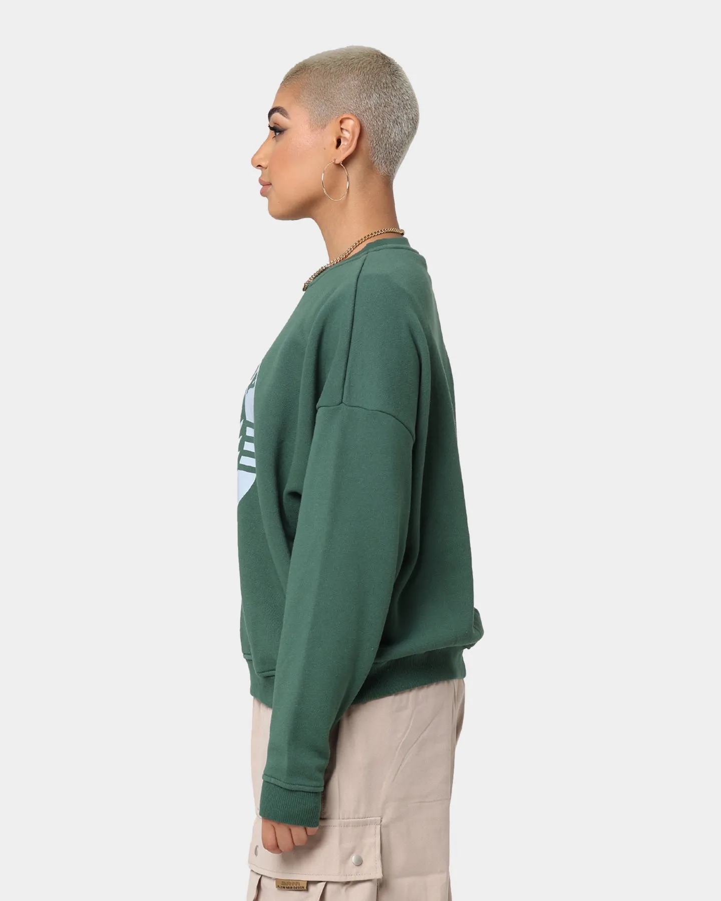Playboy Women's Bunny Track Club Oversized Crewneck Emerald