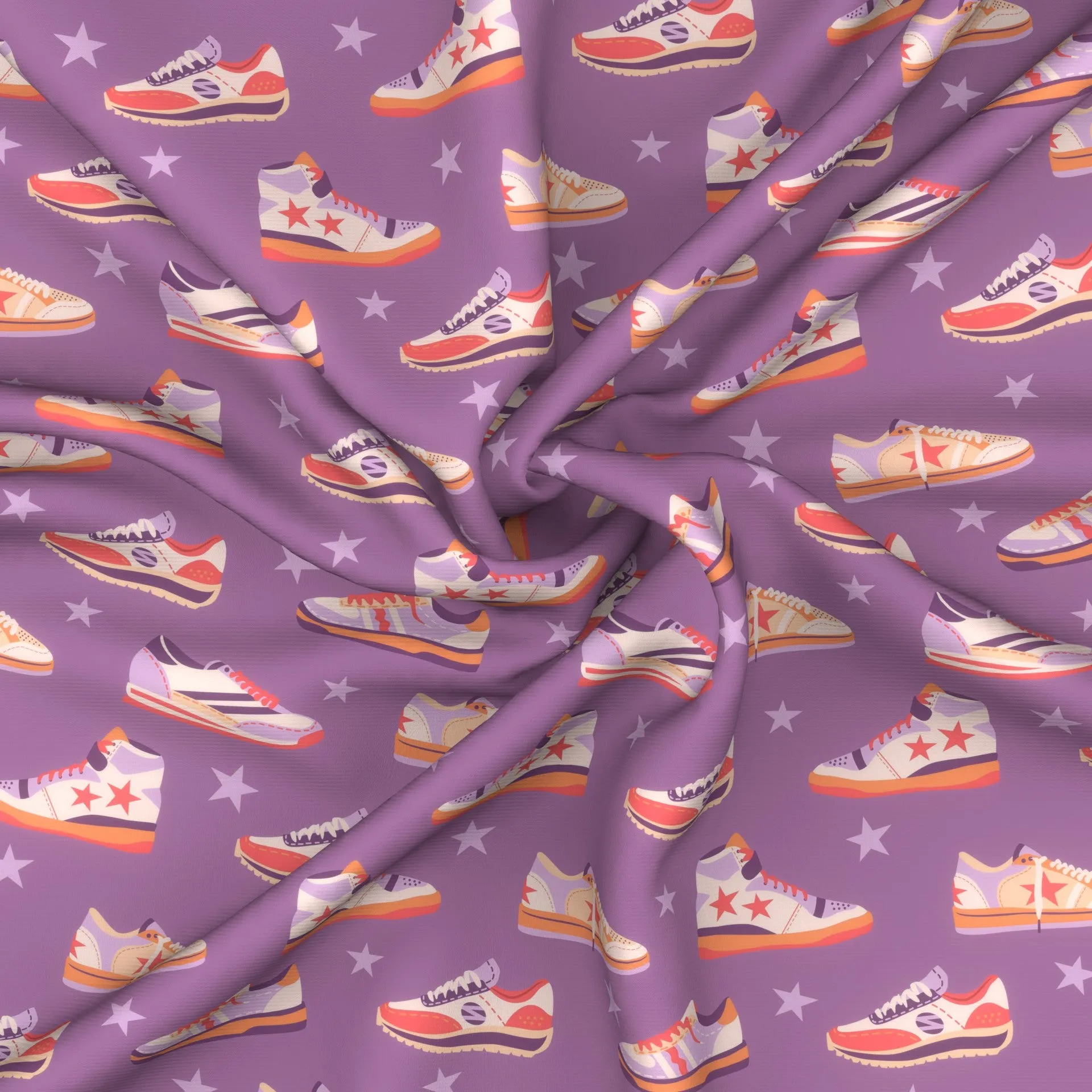 "Stellar Kicks" Sneaker Pattern in Purple