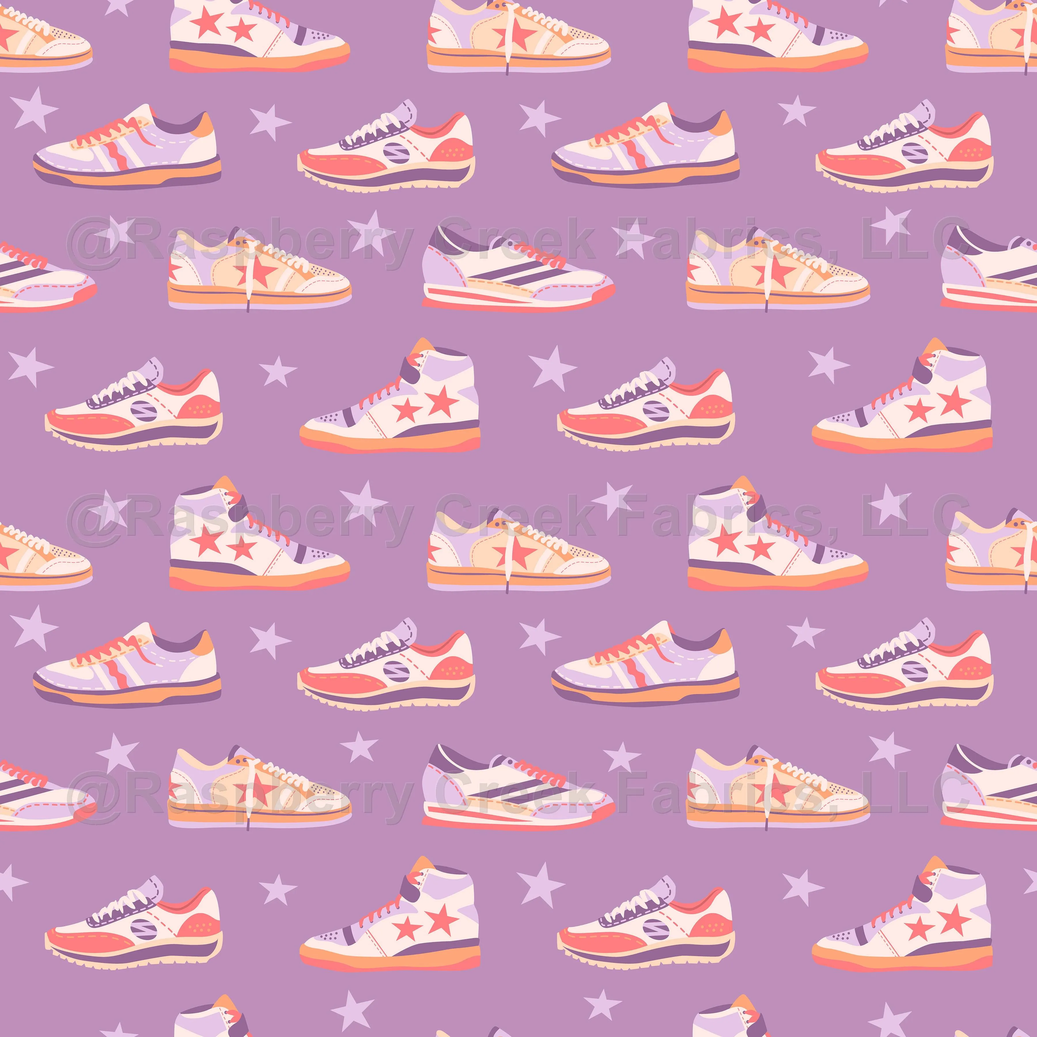 "Stellar Kicks" Sneaker Pattern in Purple