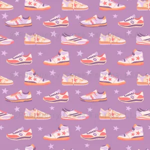 "Stellar Kicks" Sneaker Pattern in Purple