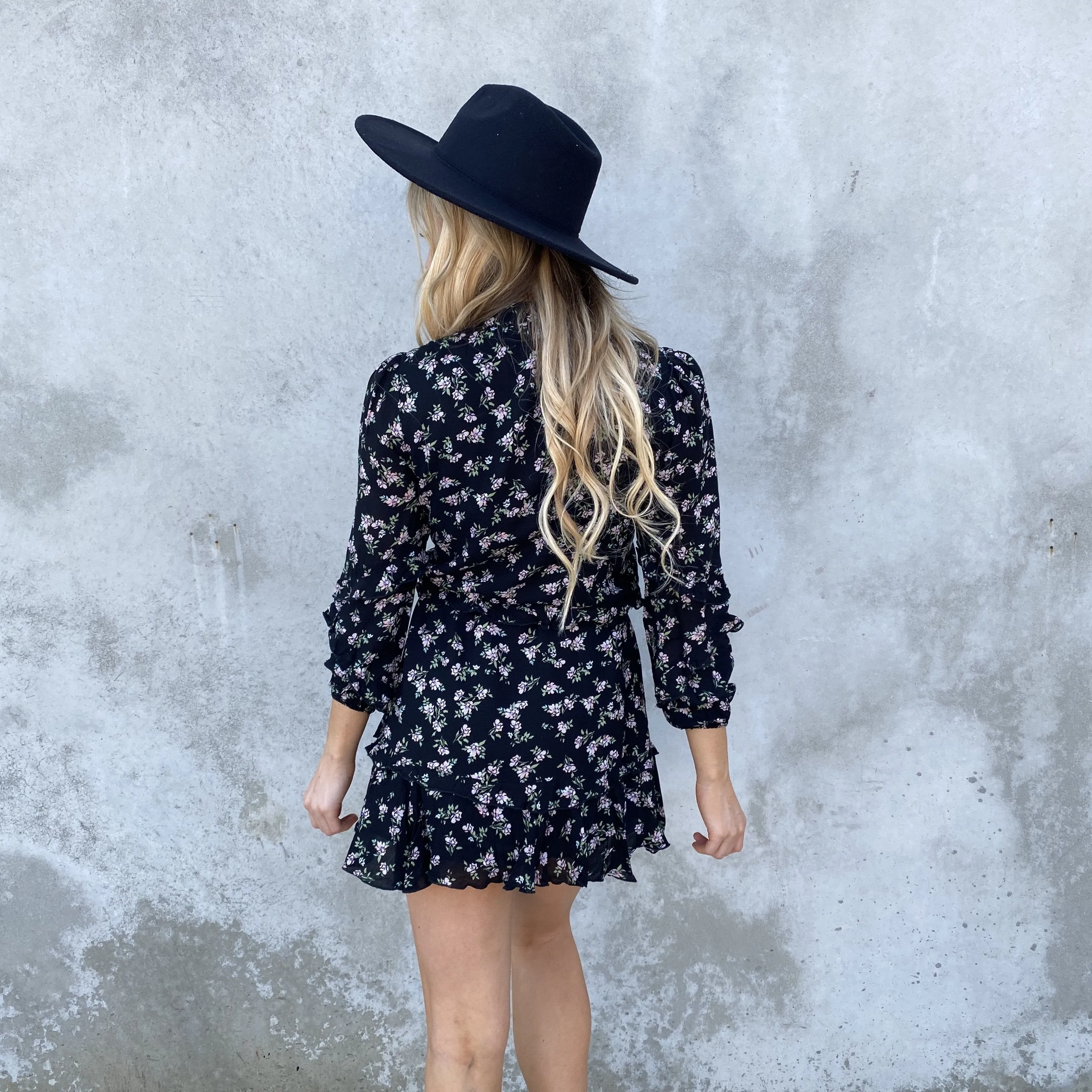 Ready to Bloom Floral Dress in Black