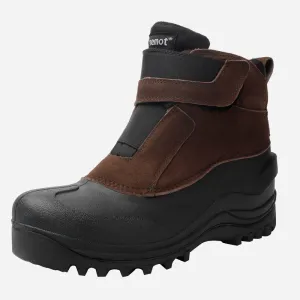 riemot Men's Slip On Brown Snow Boots Waterproof Comfortable Anti-Slip Boots