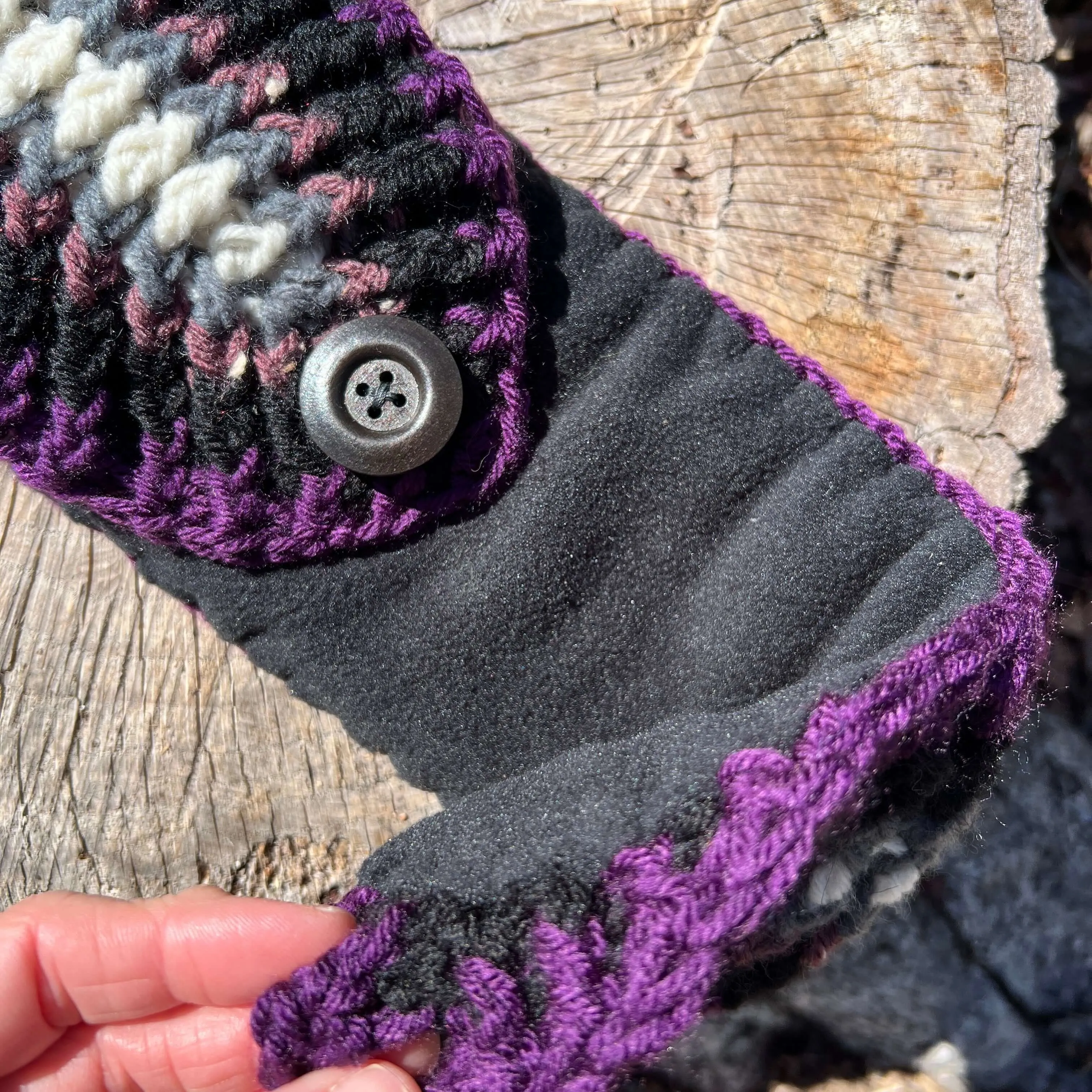 Winter Headband with Fleece Lining - Bright Stripes