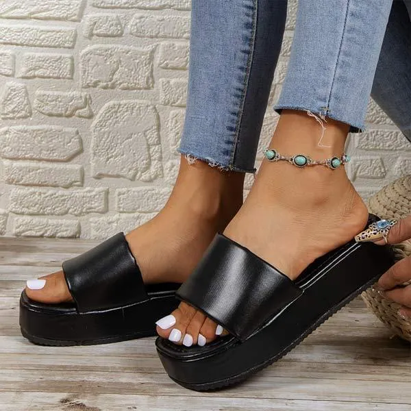 Women's Candy Color Thick-Soled Casual Sandals 30850777C