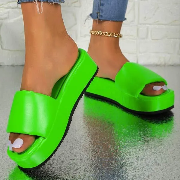 Women's Candy Color Thick-Soled Casual Sandals 30850777C