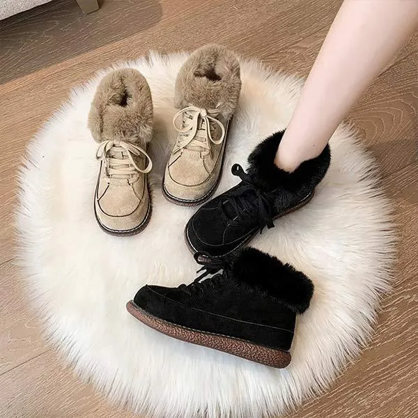 Women's Fleece-Lined Lace-Up Snow Boots 77827206C