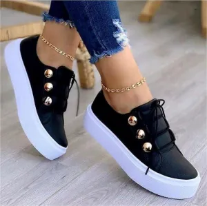 Women's Lace-up Rivet Sneakers
