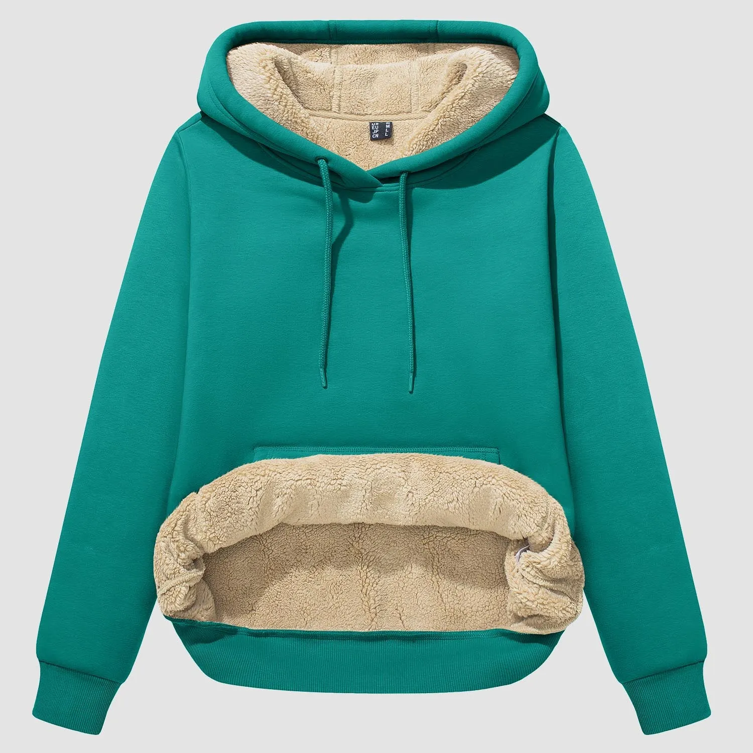 Women's Sherpa Hoodies Fleece Lined Sweatshirtst Pullover With Kanga Pocket