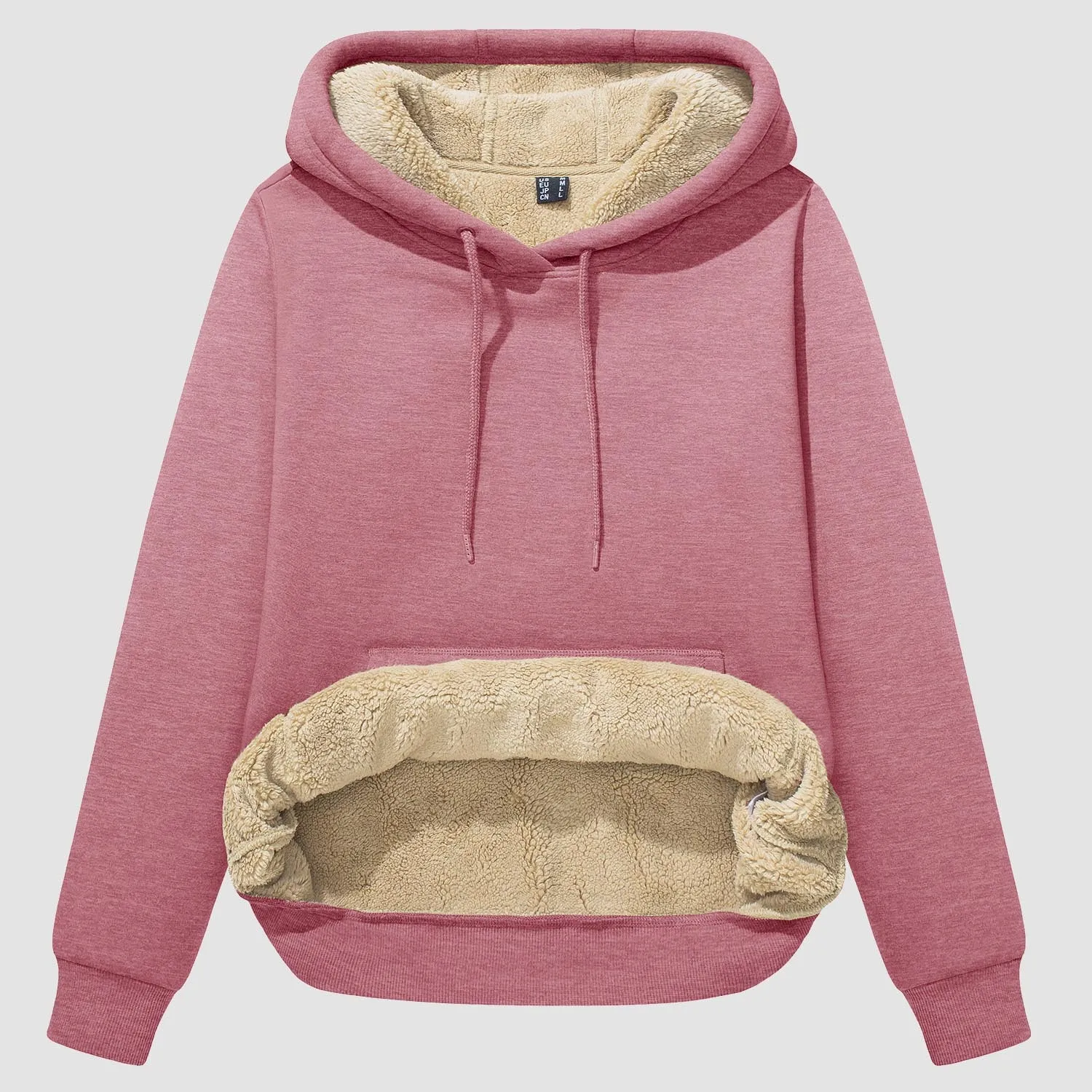 Women's Sherpa Hoodies Fleece Lined Sweatshirtst Pullover With Kanga Pocket