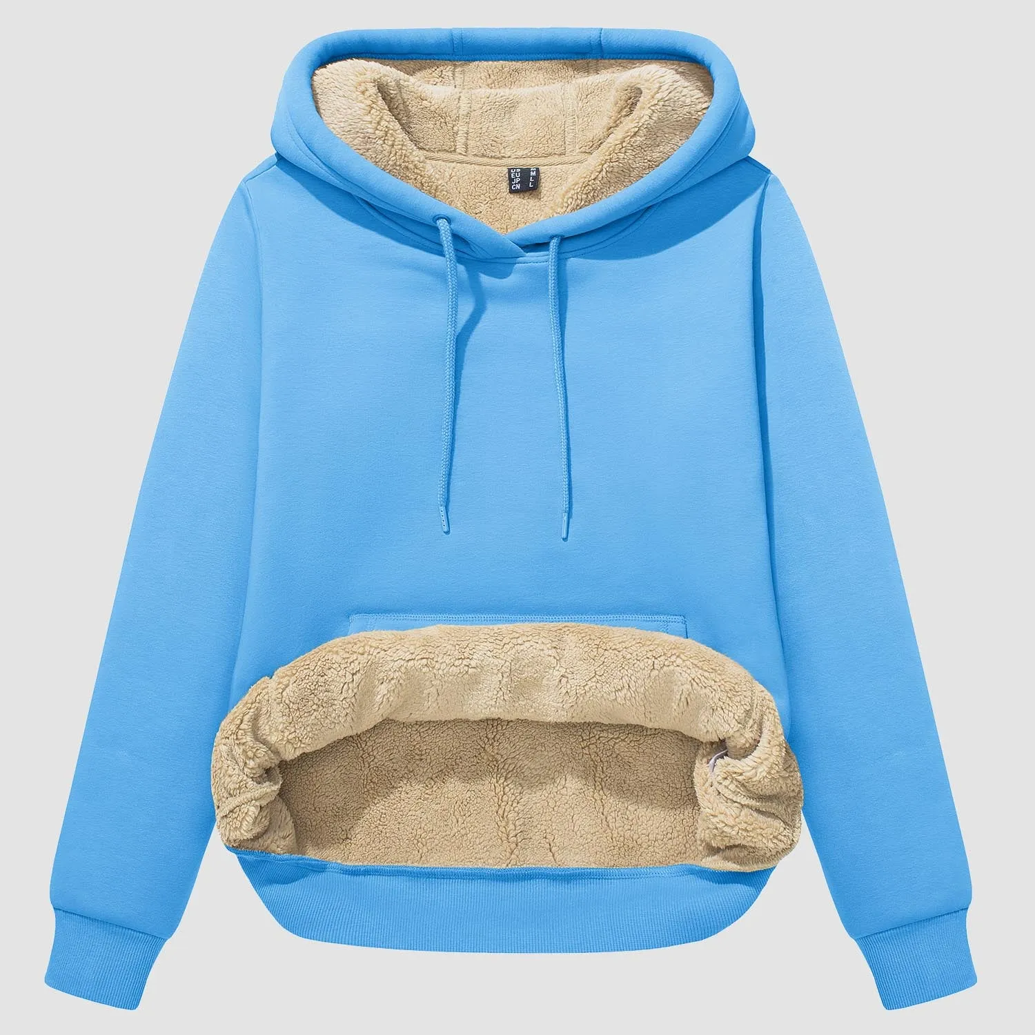 Women's Sherpa Hoodies Fleece Lined Sweatshirtst Pullover With Kanga Pocket