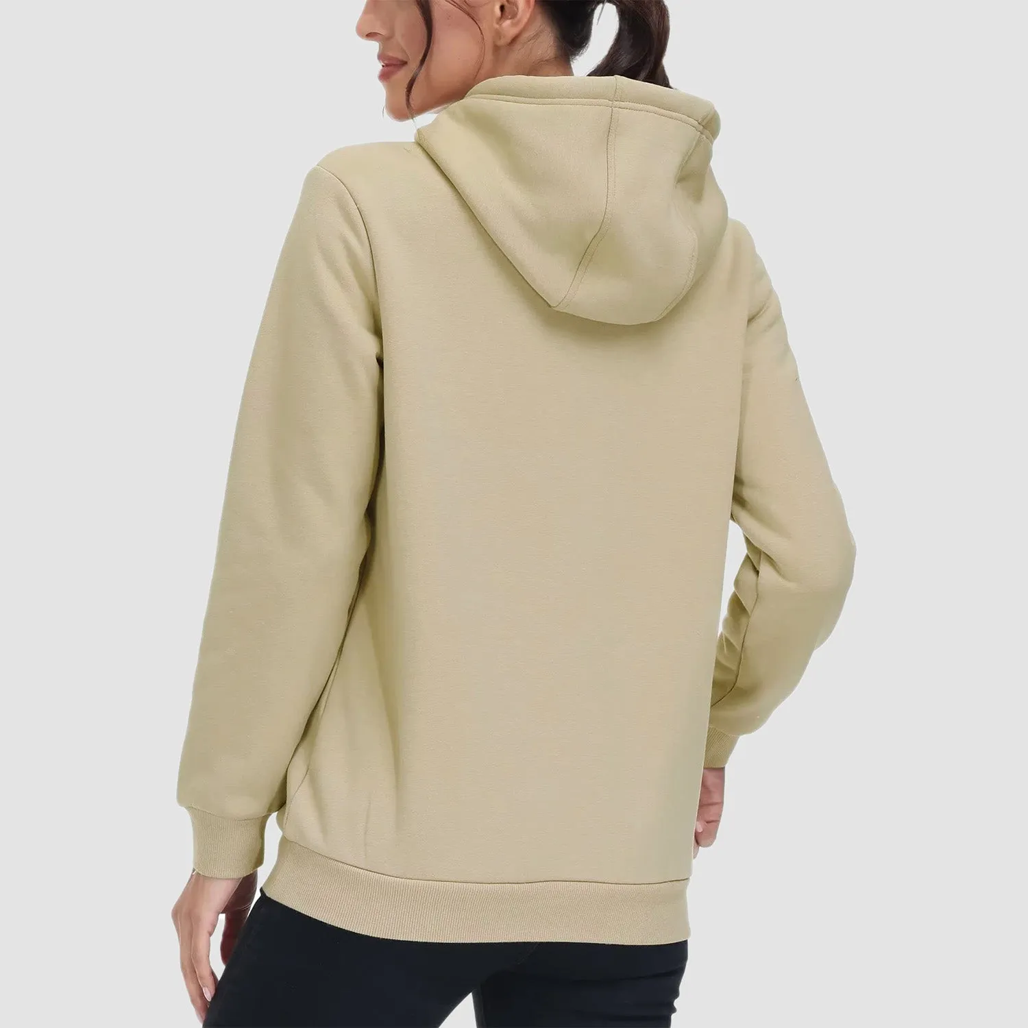 Women's Sherpa Hoodies Fleece Lined Sweatshirtst Pullover With Kanga Pocket