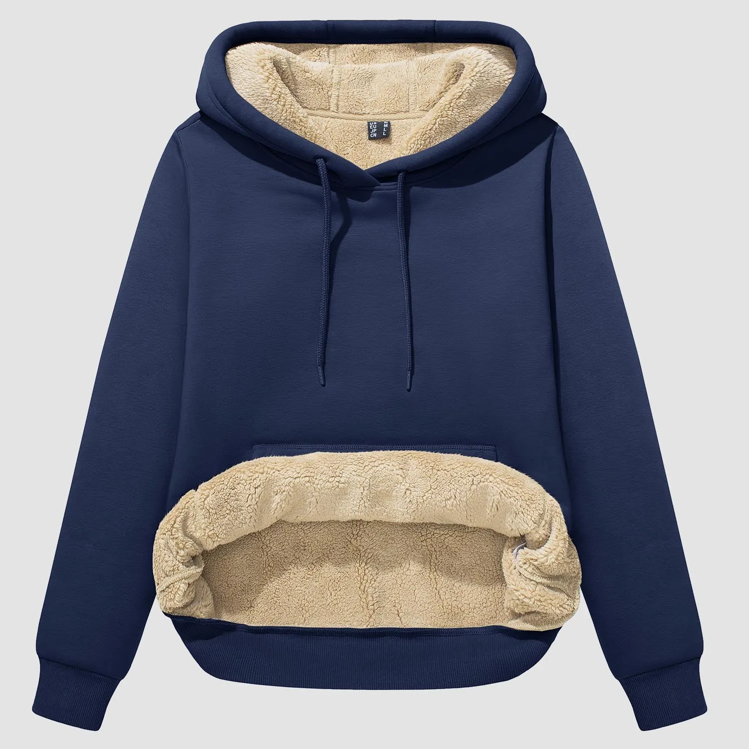 Women's Sherpa Hoodies Fleece Lined Sweatshirtst Pullover With Kanga Pocket