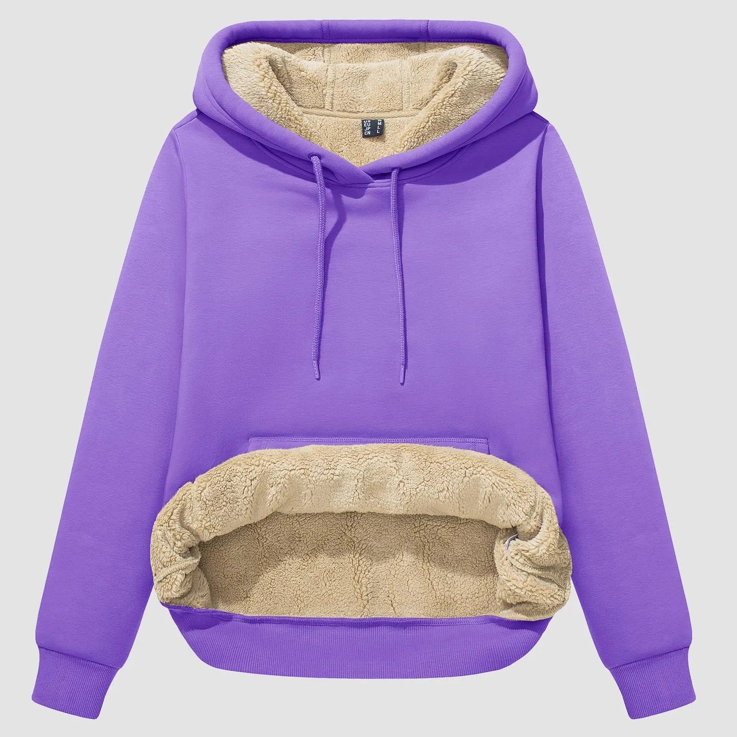 Women's Sherpa Hoodies Fleece Lined Sweatshirtst Pullover With Kanga Pocket