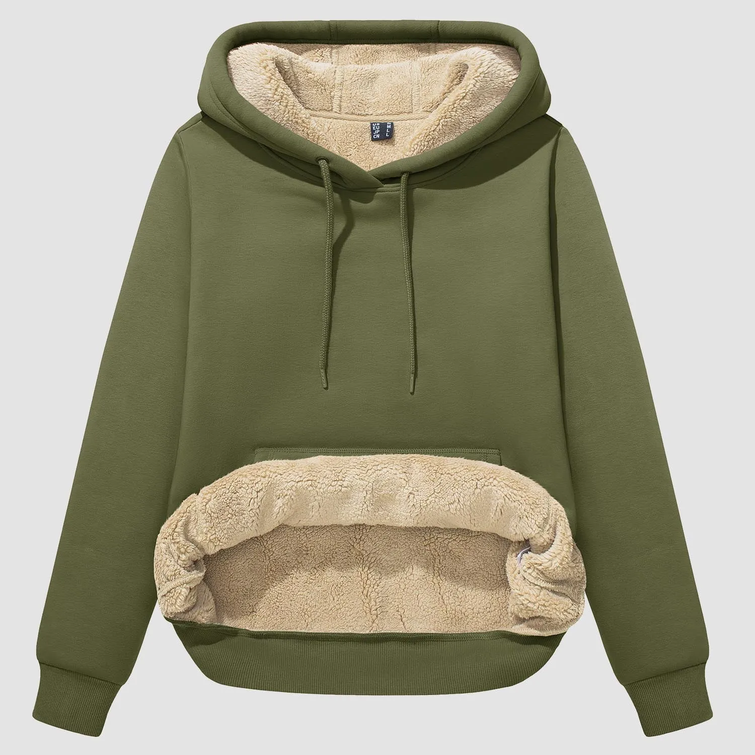 Women's Sherpa Hoodies Fleece Lined Sweatshirtst Pullover With Kanga Pocket