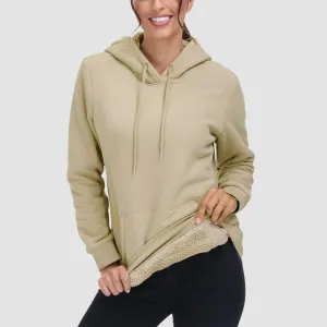 Women's Sherpa Hoodies Fleece Lined Sweatshirtst Pullover With Kanga Pocket