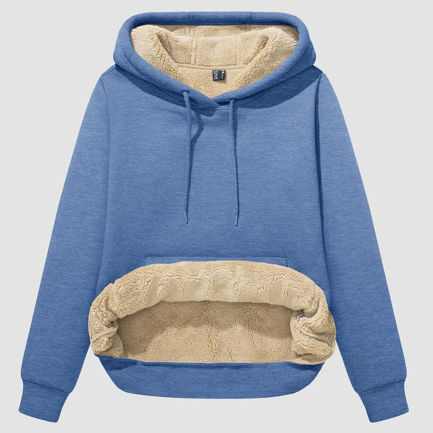 Women's Sherpa Hoodies Fleece Lined Sweatshirtst Pullover With Kanga Pocket
