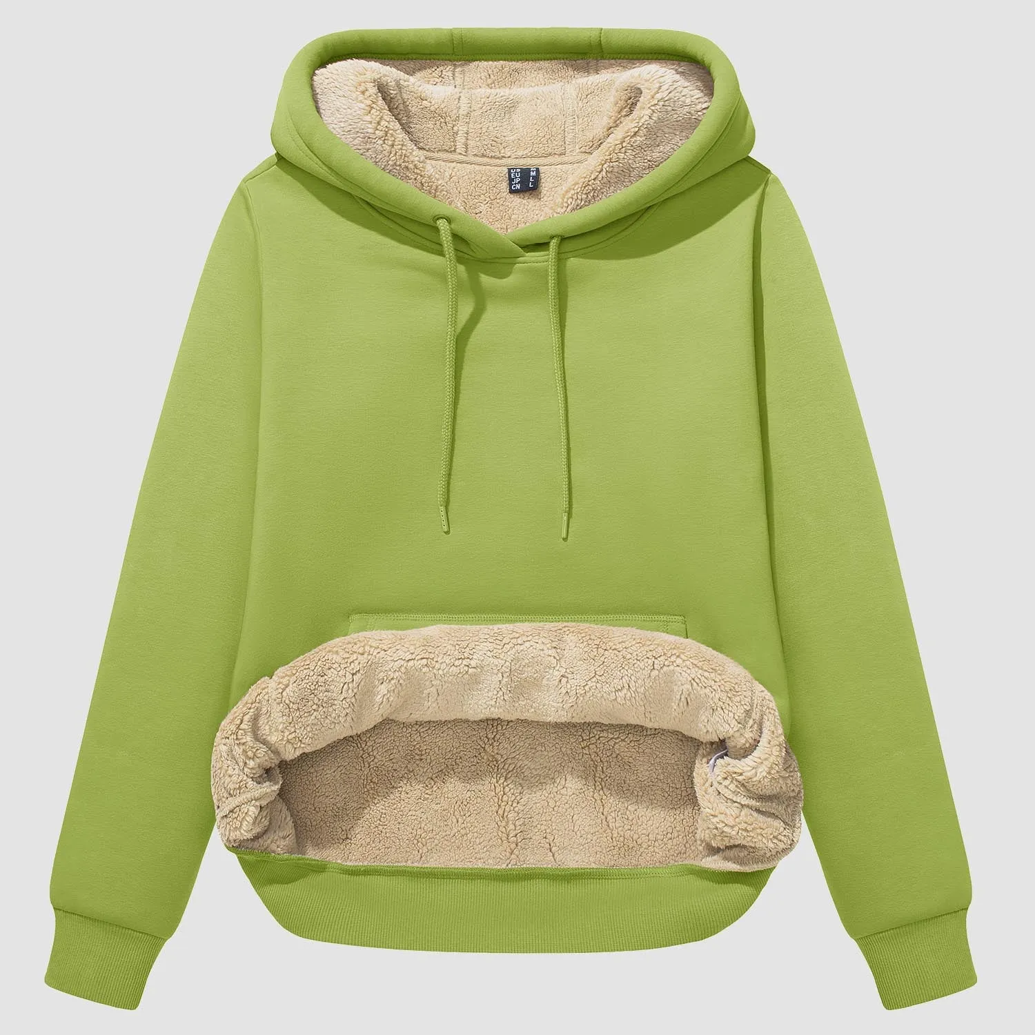 Women's Sherpa Hoodies Fleece Lined Sweatshirtst Pullover With Kanga Pocket